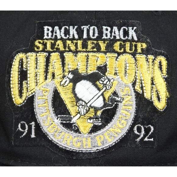 Vintage 1991-92 Pittsburgh Penguins Back to Back Stanly Cup Champs Starter Hat - Picture 2 of 8
